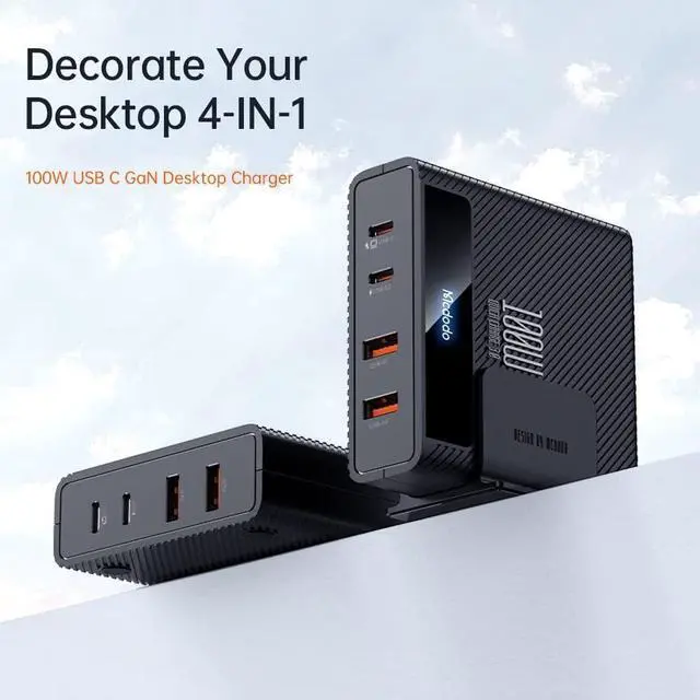 Alt view image 2 of 7 - Mcdodo 100W USB Charging Station with Multiport (2USB-A&2USB-C), 4-in-1 Desktop GaN USB Charger Block PD Fast Charging Hub Power Adapter for All iPhone iPad Android MacBook (with 1.5m AC Cable)