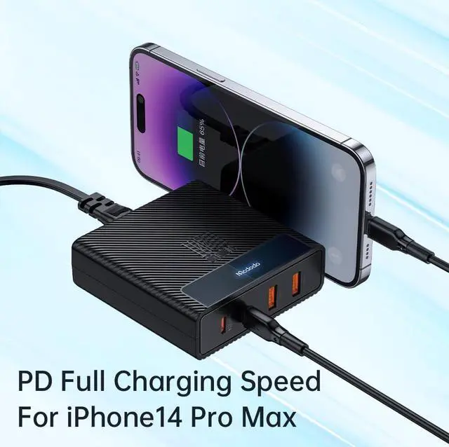Alt view image 6 of 7 - Mcdodo 100W USB Charging Station with Multiport (2USB-A&2USB-C), 4-in-1 Desktop GaN USB Charger Block PD Fast Charging Hub Power Adapter for All iPhone iPad Android MacBook (with 1.5m AC Cable)