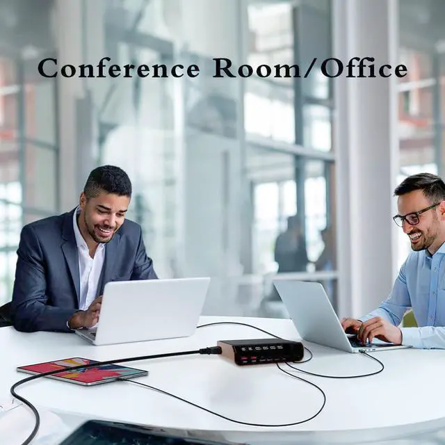 Alt view image 5 of 7 - Tiburn GaN Desktop Charger, Charging USB C Charger, 240W 6-Port Charging Station with 15W Wireless Charger Station for iPhone, iPad, MacBook, Samsung and More (Full Feature Type C Cable Included)