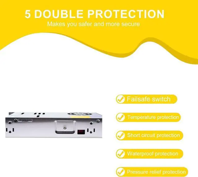 Alt view image 3 of 7 - LRS-600-24 24V 25A 600W Single Output Switching Power Supply, Industrial-Grade, 90-264VAC, High Efficiency 91%, Built-in Cooling Fan, for Industrial Control, Automation, and More