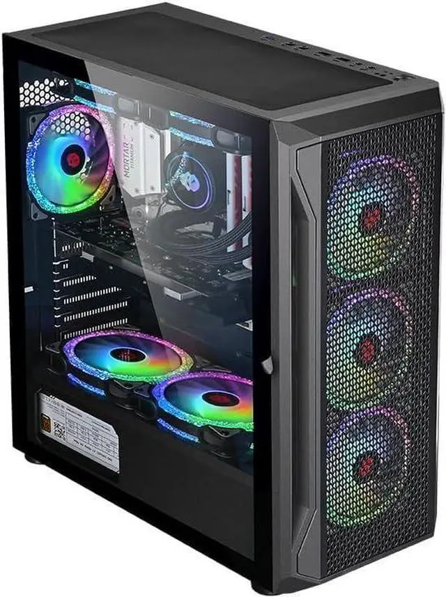 Alt view image 4 of 5 - Power Supply 550W ATX Computer Power Supply 80PLUS White Label Certified RGB Fan Black Flat Cable Anti Power Technology