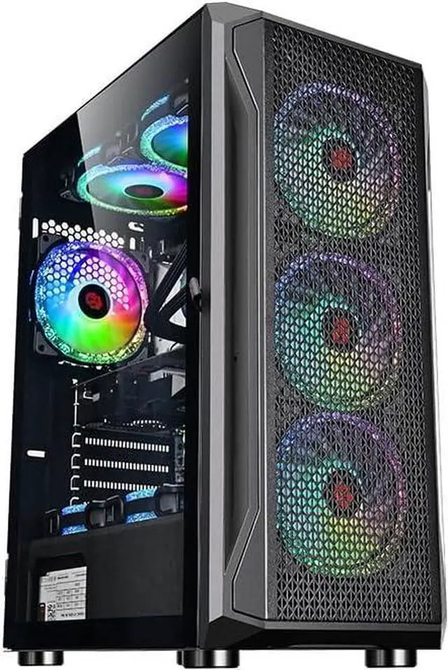 Alt view image 5 of 5 - Power Supply 550W ATX Computer Power Supply 80PLUS White Label Certified RGB Fan Black Flat Cable Anti Power Technology