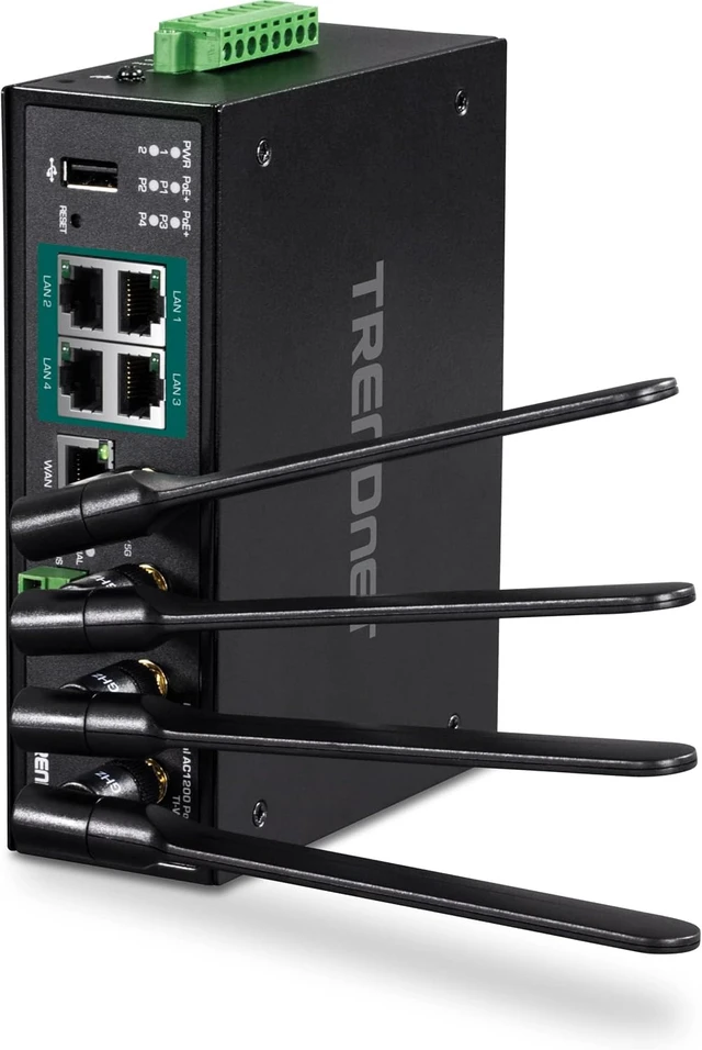 Main image of TRENDnet Industrial AC1200 Wireless Gigabit PoE+ Router, TI-WP100