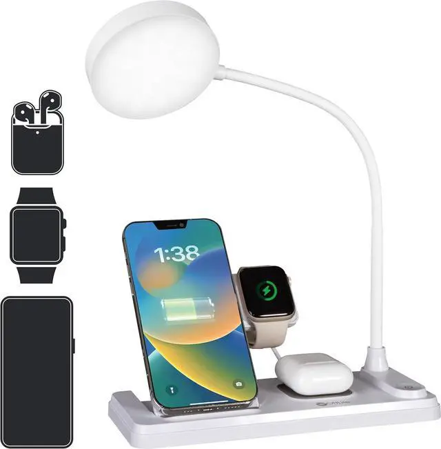 Main image of OttLite LED Desk Lamp with Charging Station, Multi-Device Desk Lamp with Wireless Charger, Book Light, Table Lamp Reading Light, Work Light, Desk Lights for Home Office or Bedside