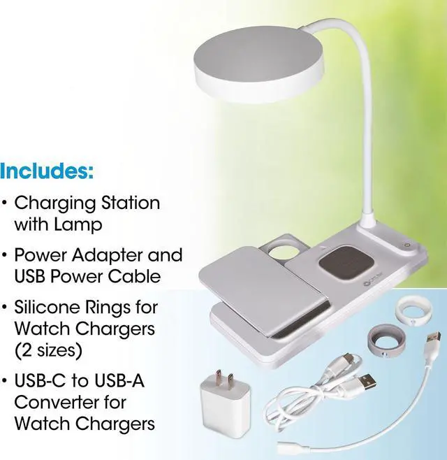 Alt view image 3 of 7 - OttLite LED Desk Lamp with Charging Station, Multi-Device Desk Lamp with Wireless Charger, Book Light, Table Lamp Reading Light, Work Light, Desk Lights for Home Office or Bedside
