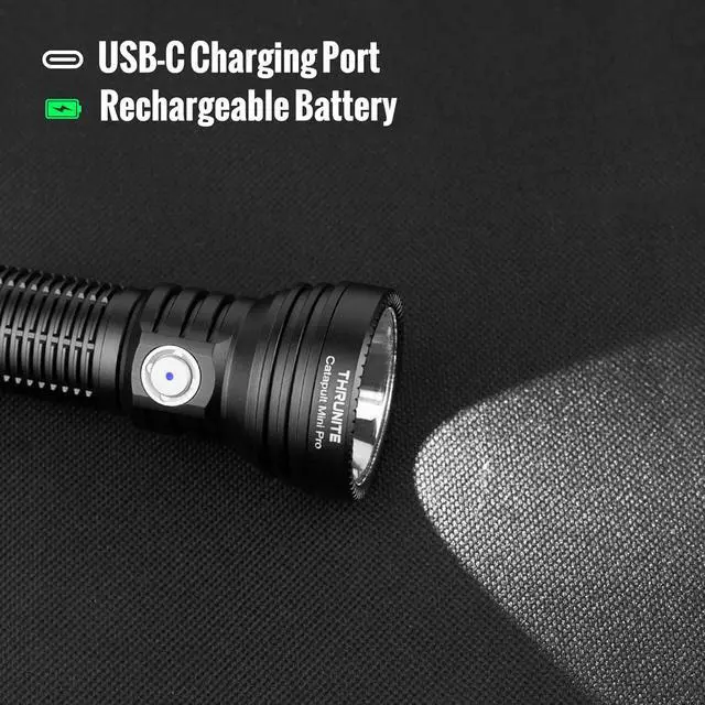 Alt view image 6 of 7 - ThruNite Catapult Mini Pro LED Searchlight, 566 Meters Long Throw, High 2588 Lumens Rechargeable Flashlight with Battery Extension Tube for Search and Rescue, EDC