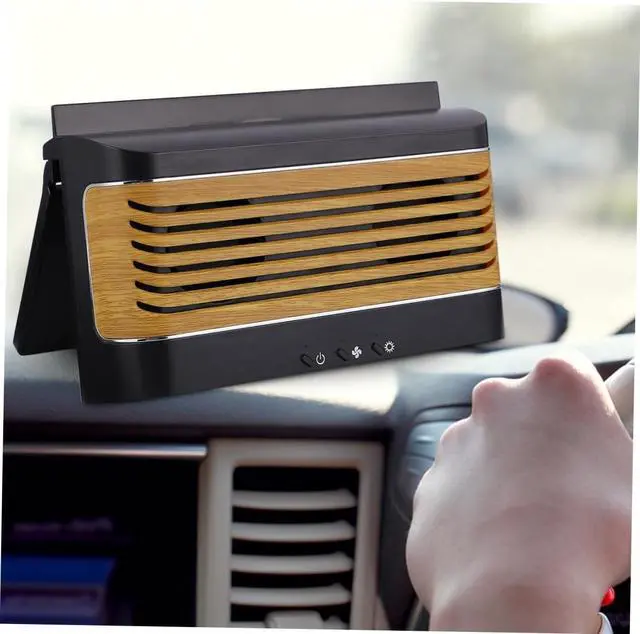 Alt view image 3 of 7 - Amosfun 1Pc Solar Car Exhaust Fan with USB Charging for Mobile Devices Compact Black Cooling Fan for Vehicle Use for Car Air Conditioning and Cooling Needs