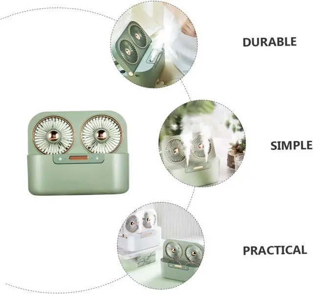 Alt view image 3 of 7 - NUOBESTY 1set Usb Humidifier Fan Dual Spray Mist Function Portable Desktop Cooling Fan for Hour Humidification Instant Cooling Effect