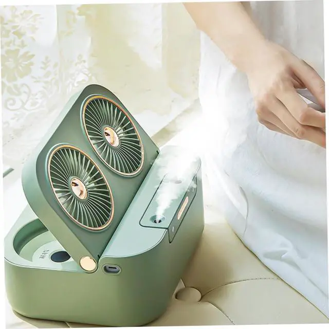 Alt view image 4 of 7 - NUOBESTY 1set Usb Humidifier Fan Dual Spray Mist Function Portable Desktop Cooling Fan for Hour Humidification Instant Cooling Effect