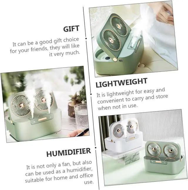 Alt view image 7 of 7 - NUOBESTY 1set Usb Humidifier Fan Dual Spray Mist Function Portable Desktop Cooling Fan for Hour Humidification Instant Cooling Effect