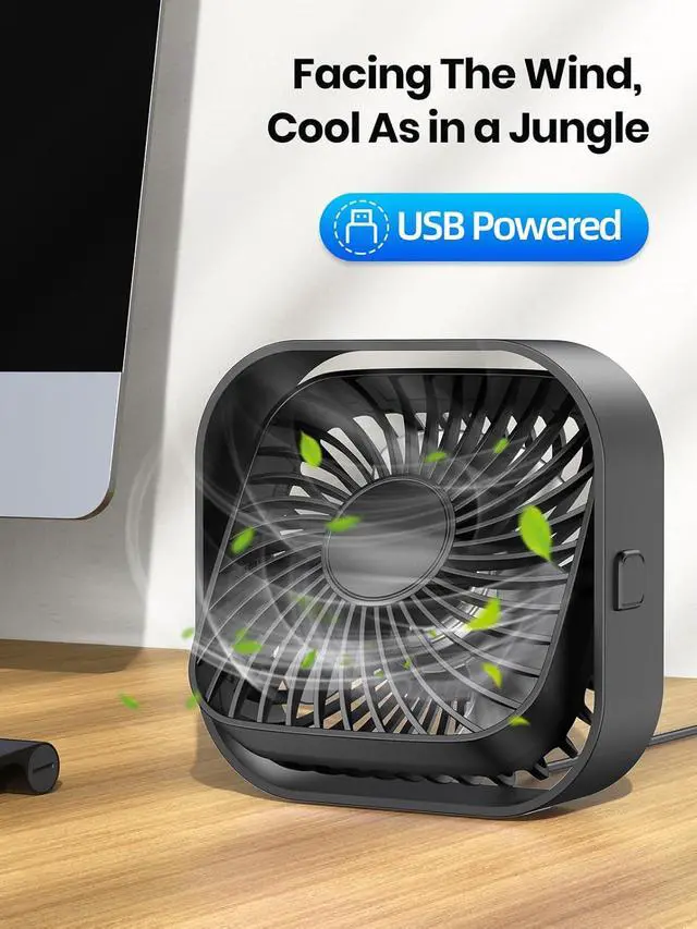 Alt view image 7 of 7 - TOPK 2Pack Desk Fan Rechargeable K65 & 2Pack USB Desk Fan K51
