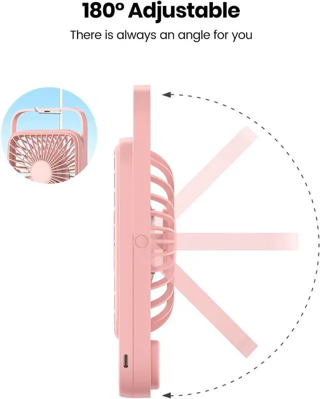 Alt view image 5 of 7 - TOPK 2Pack Desk Fan Rechargeable K65 & 2Pack USB Desk Fan K51