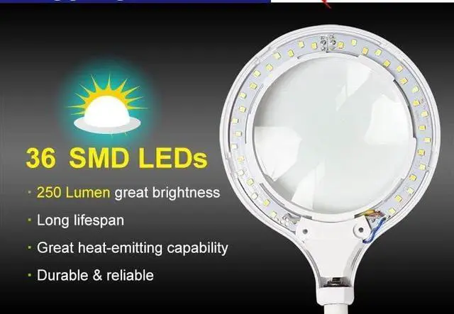 Alt view image 2 of 7 - MA-1010U 2 in 1 USB Magnifying LED Lamp Warm/Cold Light Switchable 3D Magnification Lens 2.5W Low Consumption