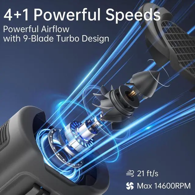 Alt view image 2 of 7 - PANERGY Portable Waist Fan, 67H Runtime Wearable Fan with 4+1 Speeds, Storm Mode, 14500mAh Rechargeable Belt Fan with Dual Clip, Flashlight for Outdoor Jobsite(Black)