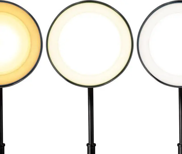 Alt view image 7 of 7 - OttLite Wellness Series Wireless Charging LED Table Lamp, Black with Grey Woodgrain Accents,Touch Activated Controls, Flexible Neck, ClearSun LED Light, for Work, Study, Reading