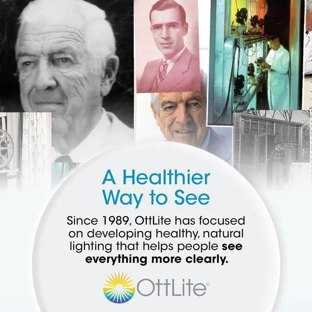 Alt view image 7 of 7 - OttLite Extra Wide Area LED Clamp Lamp, Clearsun, Silver, Shipper