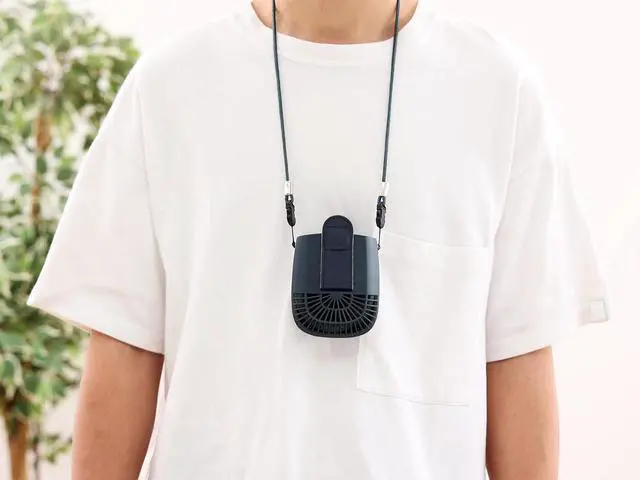 Alt view image 4 of 5 - Eles iFan BodyBlow Eye Fan Body Blow Rechargeable Belt Clip Fan (Slate Blue)