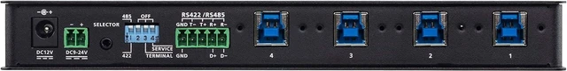 Alt view image 4 of 5 - ATEN US3344I 4 x 4 USB 3.2 Gen 1 Industrial Hub Switch, Includes Mounting Kit, Remote Port Selector and Terminal Block Adapter Set