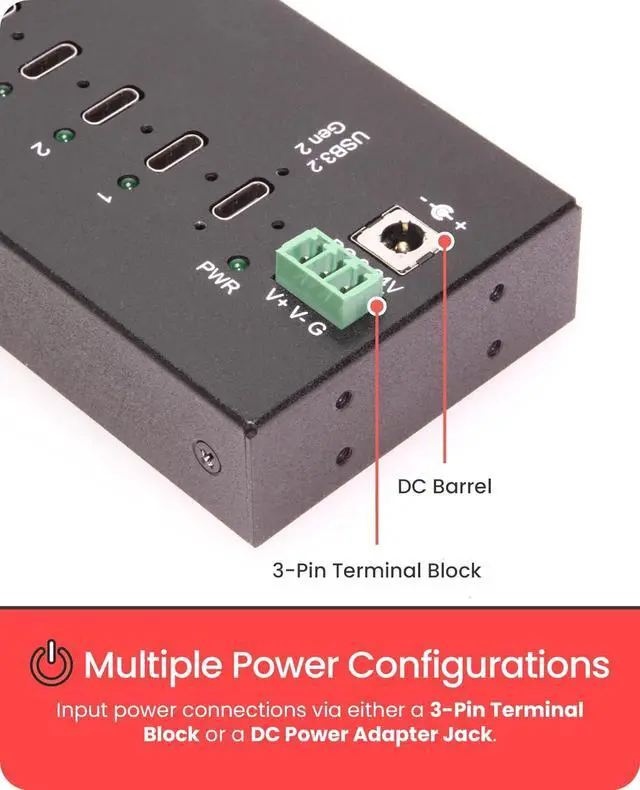 Alt view image 3 of 5 - Gearmo 10 Port USB Hub w/ 6 Type-A & 4 Type-C Ports, Power Supply Included, 5-10Gbps Speed, ESD Protection