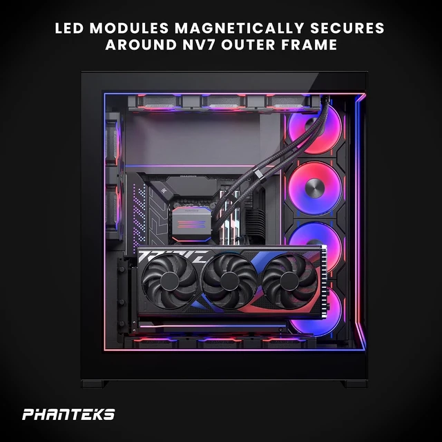 Alt view image 4 of 5 - Phanteks NV7 Premium DRGB Kit, 4X D/A-RGB LED modules for NV7 Outer Frame, 1x D/A-RGB Power hub Included (Black)