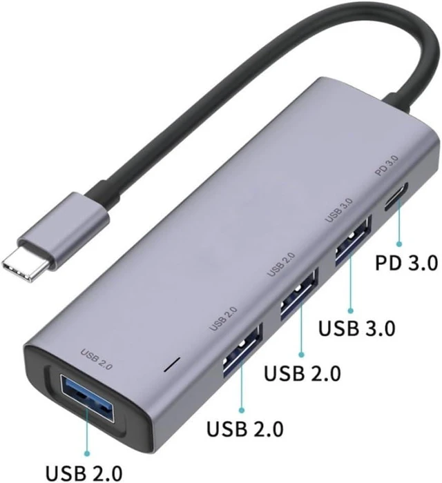 Alt view image 3 of 3 - USB C Hub for Compatible with Samsung Galaxy Tab S7/S8/S9 11" Tablets - 5-in-1 Adapter Type-C PD Charger Port Splitter P9P