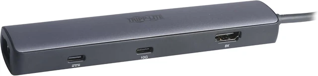 Alt view image 4 of 5 - Tripp Lite USB C Hub 6-in-1 Multiport Adapter, 8K HDMI, USB C Port 100W PD Charging + 10 Gbps Data, 1 Gbps Ethernet, 2 USB 3.2 Ports, Plug-and-Play for Mac & Windows, 1-Year Warranty (U442-DOCK40-6)