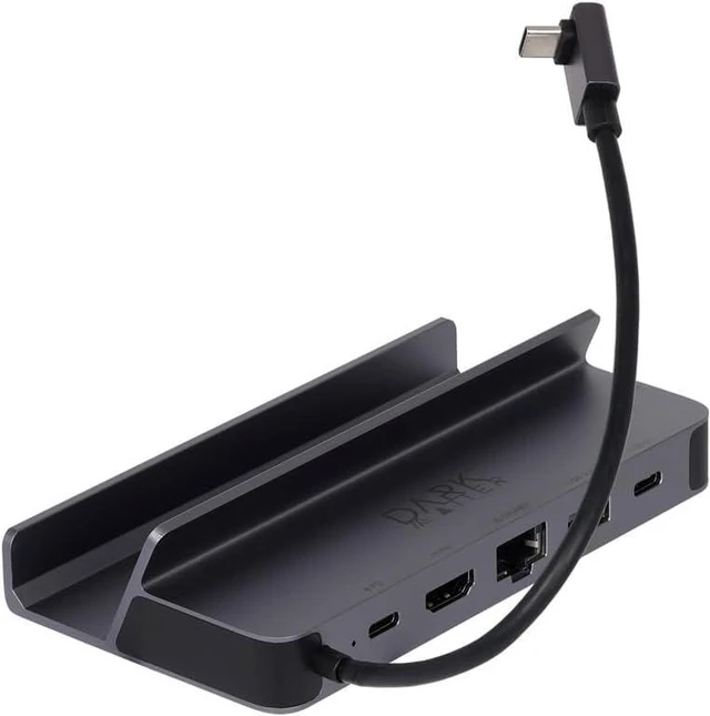 Main image of Monoprice 6-in-1 Steam Deck Dock USB-C Charging Station with HDMI 2.0 4K@60Hz, Gigabit Ethernet, USB-A 3.2, 100W USB-C PD Input Port, Compatible with Steam Deck OLED and LCD Models - Dark Matter