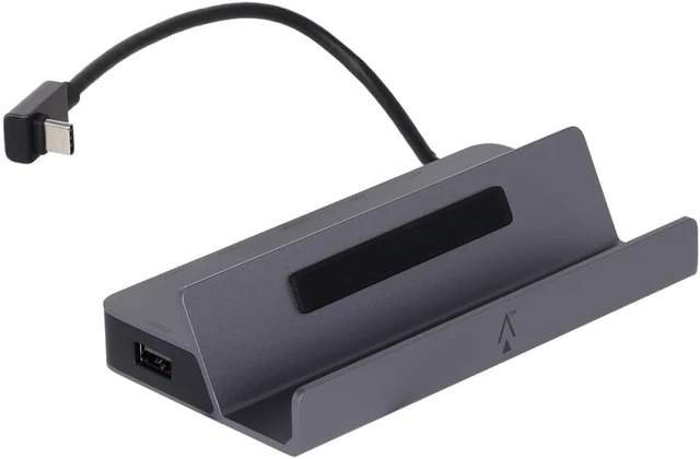 Alt view image 2 of 6 - Monoprice 6-in-1 Steam Deck Dock USB-C Charging Station with HDMI 2.0 4K@60Hz, Gigabit Ethernet, USB-A 3.2, 100W USB-C PD Input Port, Compatible with Steam Deck OLED and LCD Models - Dark Matter