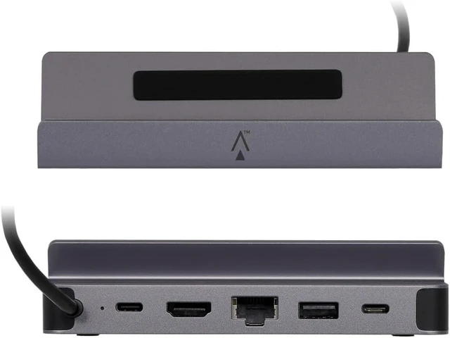 Alt view image 3 of 6 - Monoprice 6-in-1 Steam Deck Dock USB-C Charging Station with HDMI 2.0 4K@60Hz, Gigabit Ethernet, USB-A 3.2, 100W USB-C PD Input Port, Compatible with Steam Deck OLED and LCD Models - Dark Matter