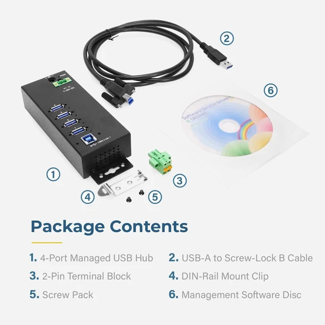 Alt view image 6 of 6 - Coolgear 4 Port Managed USB 3.2 Gen 1 Hub w/ 15KV ESD Surge Protection & Vertical Port Orientation