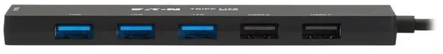 Main image of Tripp Lite Eaton Series U460-006-5A1C USB-C Hub 6-Port 10Gbps, 3X USB-A 3.2 Gen2, 2X USB-A 2.0, 1x USB-C 1.5A, Aluminum, Bus-Powered, Black (1 Pack)