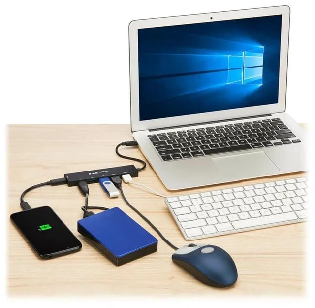 Alt view image 5 of 6 - Tripp Lite Eaton Series U460-006-5A1C USB-C Hub 6-Port 10Gbps, 3X USB-A 3.2 Gen2, 2X USB-A 2.0, 1x USB-C 1.5A, Aluminum, Bus-Powered, Black (1 Pack)