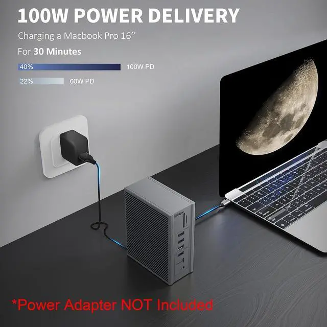 Alt view image 3 of 7 - 5K Laptop Docking Station Dual Separate Monitor for MacBook, Windows,USB C Dock 100W Charging 2 x 5K HDMI, DP, 6 x USB A, 1 x USB-C (10Gb/s) Ethernet Audio SD/TF