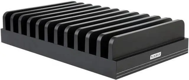 Main image of 11-Slot Multi-Device Organizer Dock  Non-Powered Desktop Stand for Phones, Tablets & Laptops  Fire-Retardant Material