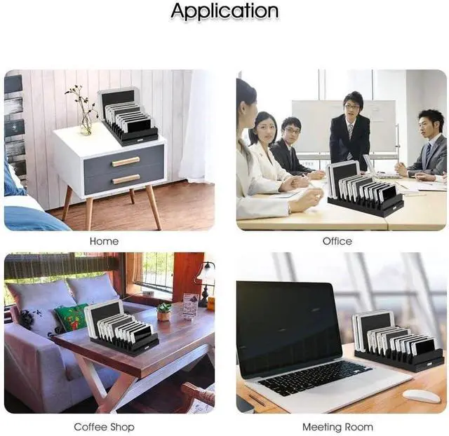 Alt view image 3 of 4 - 11-Slot Multi-Device Organizer Dock  Non-Powered Desktop Stand for Phones, Tablets & Laptops  Fire-Retardant Material