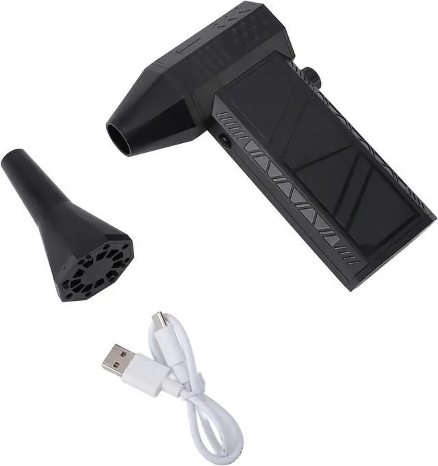 Alt view image 6 of 7 - 130000RPM Mini Turbo Fan Electric Air Duster Blower with Two Magnetic Nozzles Stepless Speed Adjustment Cordless USB Rechargeable (Black)