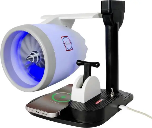 Main image of New Desktop Jet Engine Model with Humidifier and Colorful Lights  Creative Aviation-Inspired Tech Decor Gift (Blue)