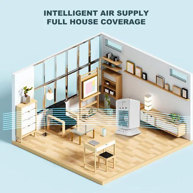 Alt view image 2 of 7 - Miniature Desktop Humidifying Air Conditioning Fan Usb Rechargeable 300ML Water Tanks Cooling Fan With Night Light