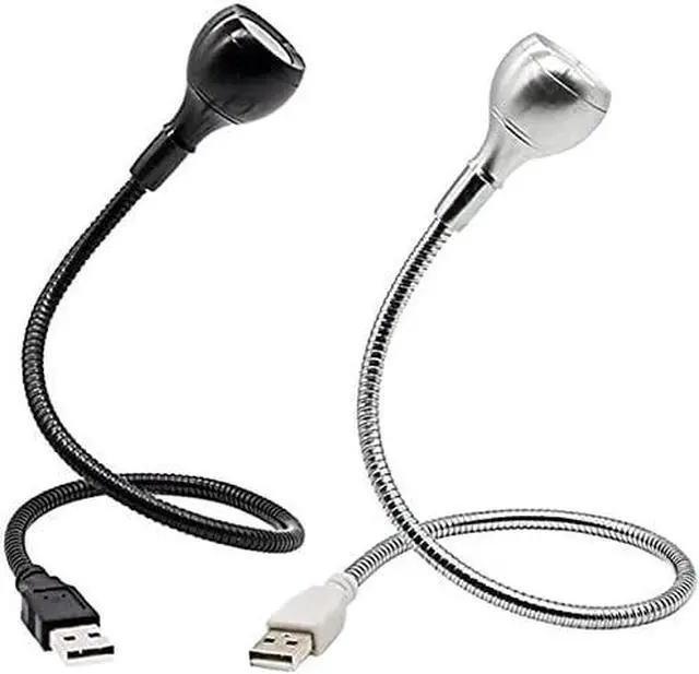 Alt view image 2 of 6 - USB Operated Flexible Neck Portable Lamp White or Warm White Lighting Metal for PC Computer,Laptop(Black)