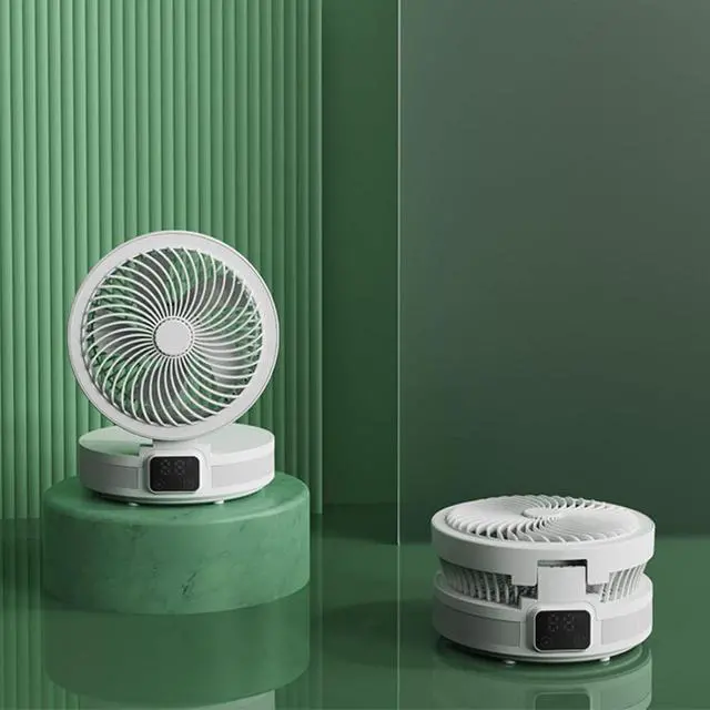 Alt view image 5 of 7 - Multifunctional Electric Fan USB Charging Real-Time Constant Temperature Folding Aromatherapy Bedside Lamp Summer Desktop Radiator with Night Light Function,White