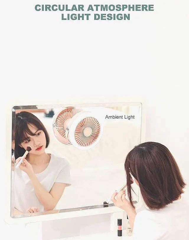 Alt view image 4 of 4 - MSX N2 Night Small Personal USB Desk Fan3 Speeds Table Fan Powered by USB7 Inch Portable Fan For Home Bedroom Car Outdoor Travel (atrovirens) (HND-N2)