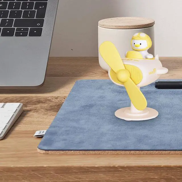 Alt view image 3 of 7 - USB Portable Fan Astronaut Shaped Desk Laptop Low Noise Funny Small Table Fan Personal Desk Fan for Dormitory Home Kitchen, Yellow