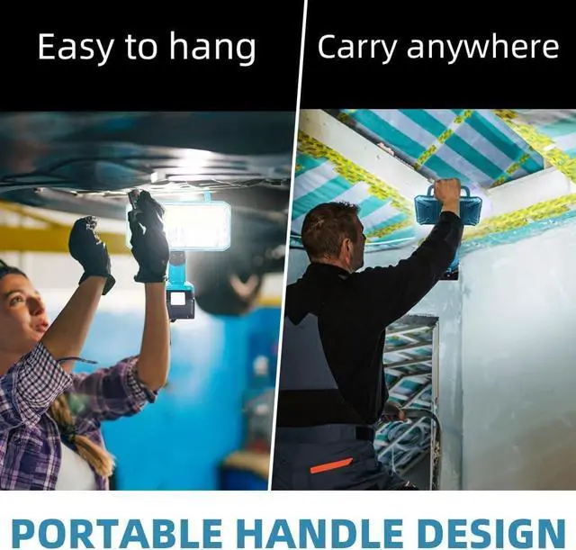 Alt view image 7 of 7 - 40W Cordless LED Flashlight for Makita 18V Lithium-ion Battery, 4200LM Handheld Work Light with USB Charger Port for Camping, Hiking, Climbing, Job Site, Indoor & Outdoor Use