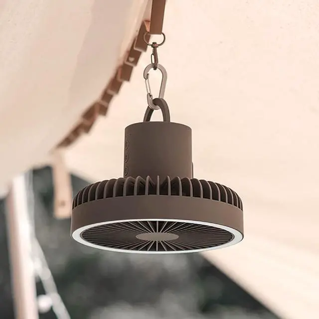 Alt view image 2 of 7 - Portable USB Tripod Fan Outdoor Camping Lighting Fan Multifunctional Rechargeable Mini Ceiling Fan for Home Desktop Tent,White