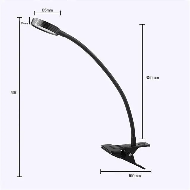 Alt view image 2 of 4 - Clip on LED Light - USB Reading Light, Eye Protection Bed Night Desk Lamp, 360° Flexible Gooseneck Clamp Ring Light for Laptop Video Conference (Color : A)