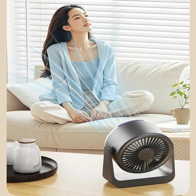 Alt view image 3 of 7 - Mini Electric Fan Desktop Dormitory USB Desk lamp Fan Wall-Mounted Household Dormitory circulating Fan