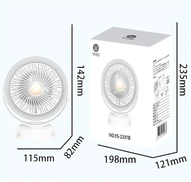 Alt view image 2 of 7 - AJMIPO Large Wind Force Clip Fan USB Charging Portable Desktop Small Fan Student Dormitory (W,A)