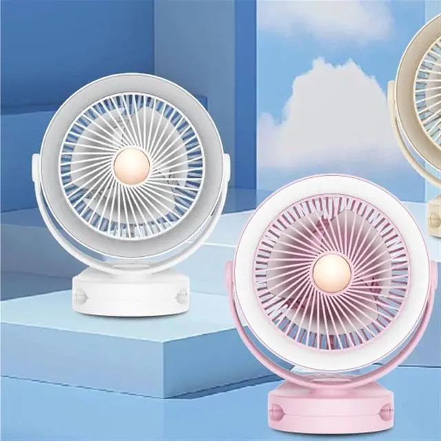 Alt view image 7 of 7 - AJMIPO Large Wind Force Clip Fan USB Charging Portable Desktop Small Fan Student Dormitory (W,A)