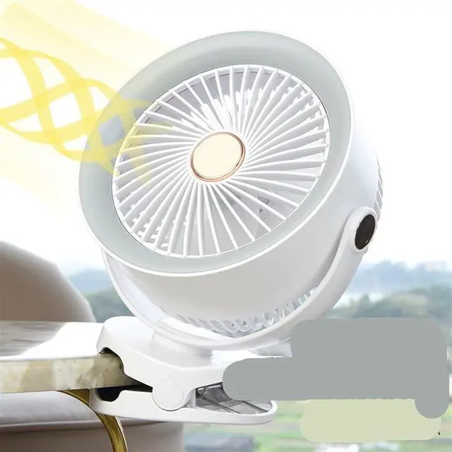 Alt view image 5 of 7 - AJMIPO Large Wind Force Clip Fan USB Charging Portable Desktop Small Fan Student Dormitory (W,A)