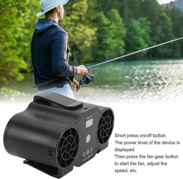 Alt view image 3 of 7 - Portable Waist USB Fan with Digital Display, Rechargeable, Wearable Body Fan with Lanyard, Suitable for Summer Outdoor Activities (10000mah)